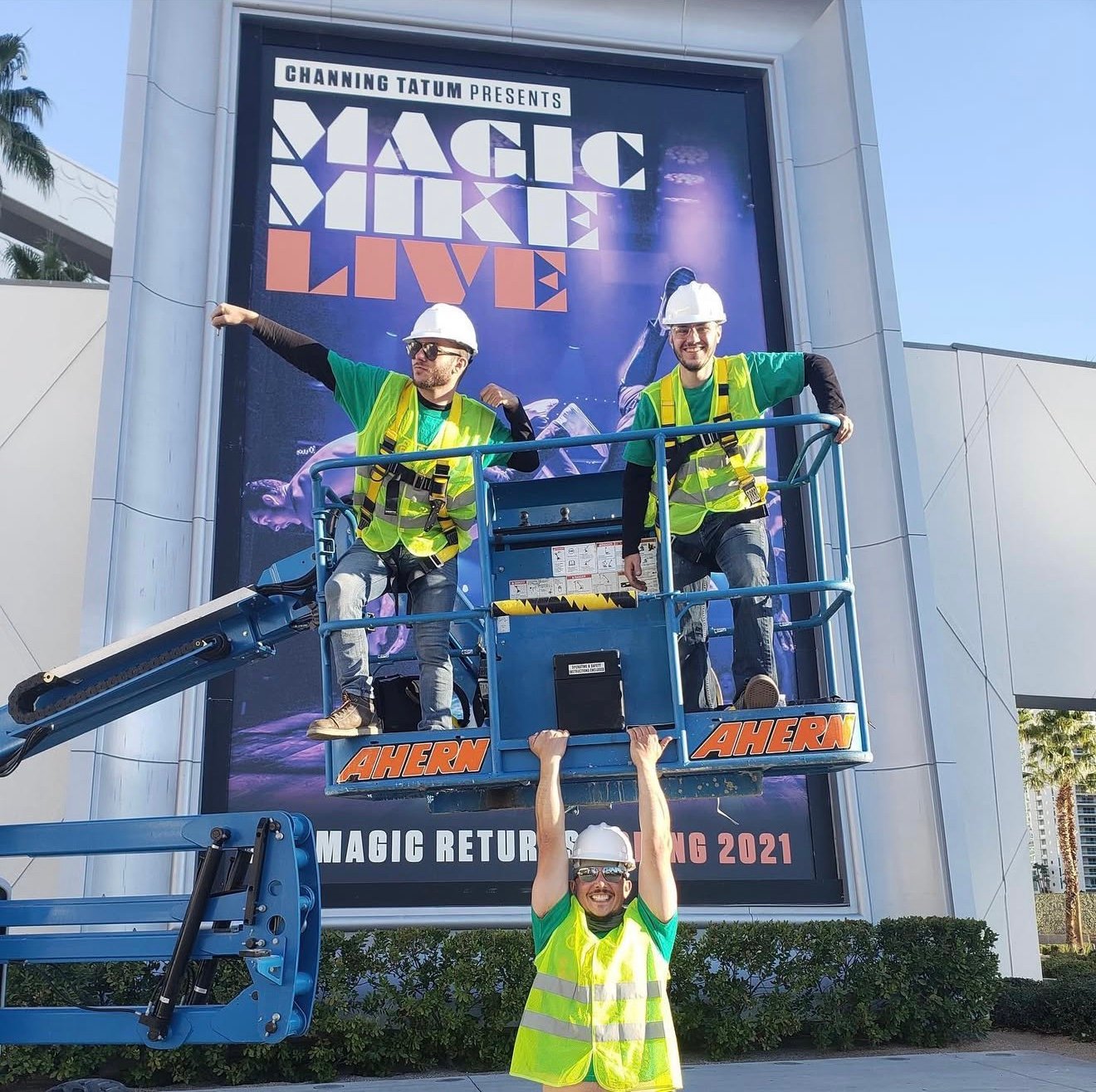 RentDaze crew at a billboard install
