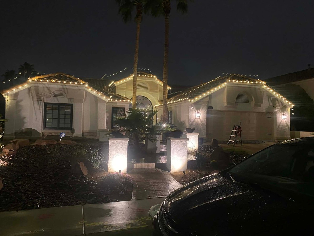 Warm white holiday install