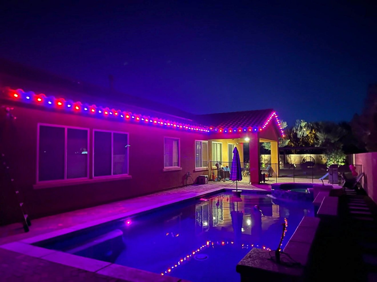 Permanent roofline and pool lighting